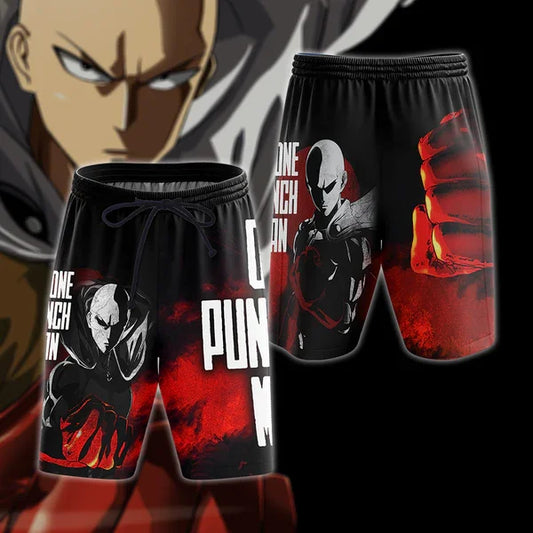 One Punch Man 3d Printed Sports Shorts